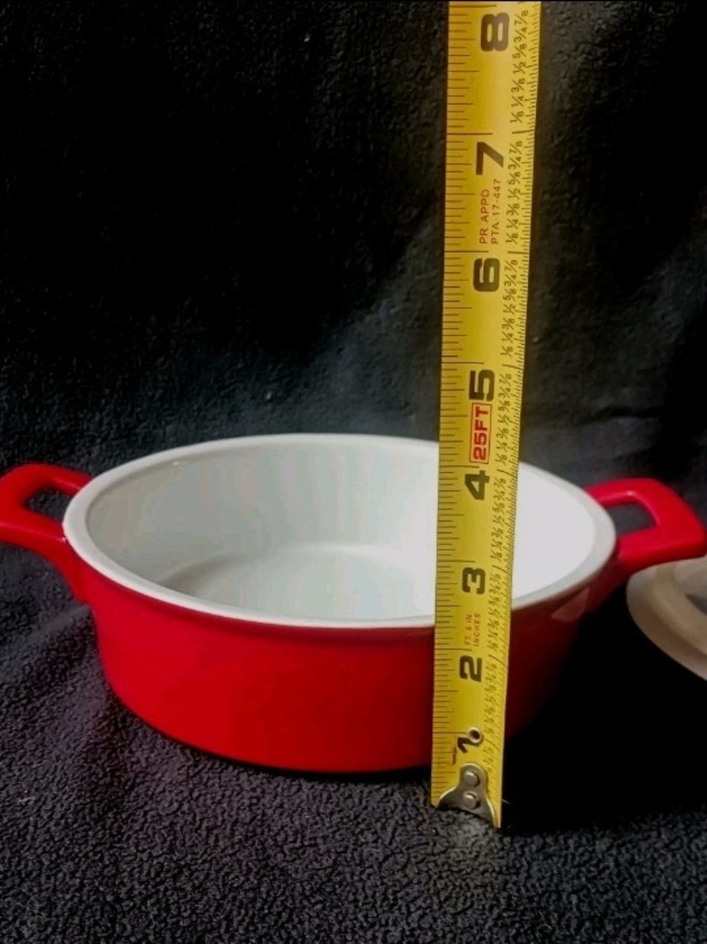 WOLFGANG PUCK CASSEROLE with Handles Stoneware Vented Microwave Lid 7" Round 1Qt